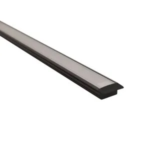 1m Black Recessed Aluminium Extrusion with Diffuser for LED Strip Lighting