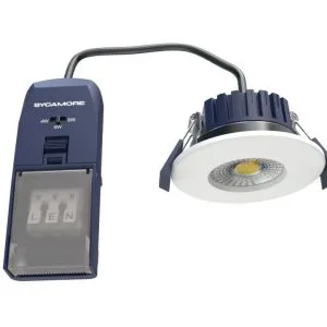 Intero - IP65 Fire Rated Trio-White Ceiling Light with White Bezel