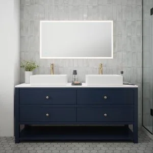 Orion 3 - 600x1150mm Tunable 3CCT Illuminated Border LED Mirror with Touch control & Demister