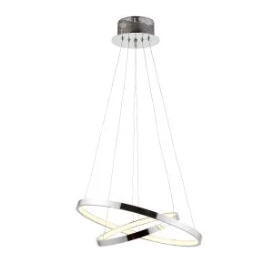 Piazza - 240V Double Chrome Ring Pendant Light Fitting