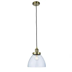 Lustra - 240V Domed Antique Brass Pendant Light Fitting