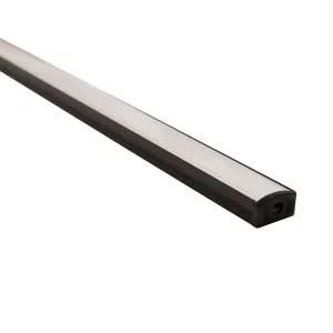 1m Black Surface Mounted Aluminium Extrusion with Diffuser for LED Strip Lighting