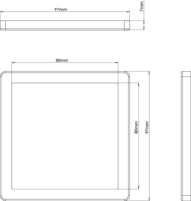 Selene Black - Slim Square Diffused Under Cabinet LED Light with Magnetic Bezel - Image 2