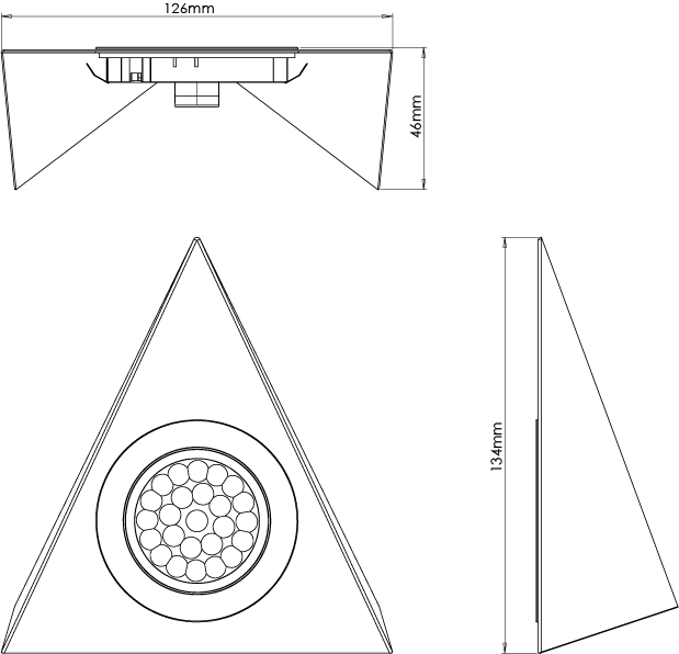 Turin - Triangle SMD Under Cabinet LED Light Fitting - Image 2