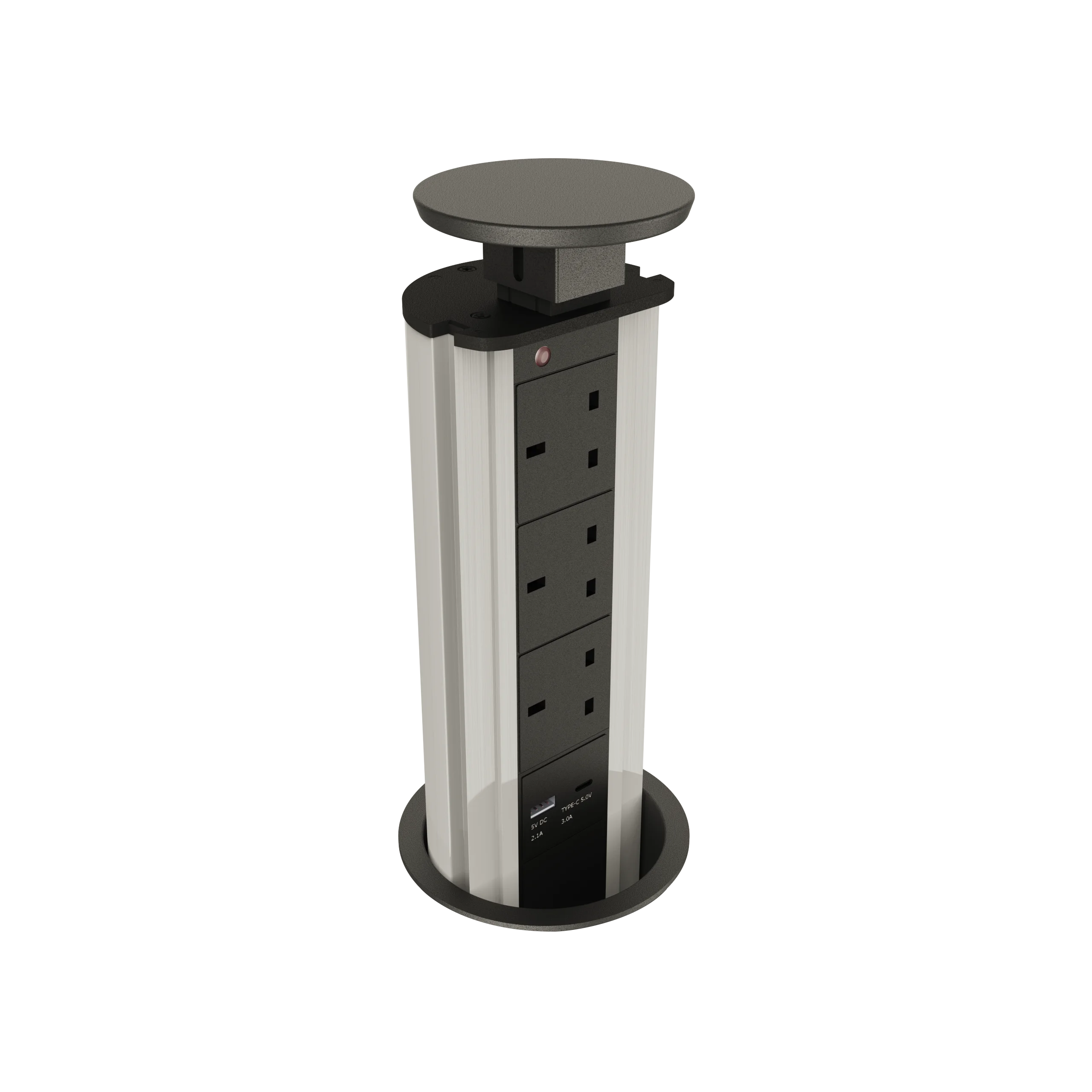 Pop-up Socket Tower with 3 x 3 Gang and 2 x USB Sockets - Image 2