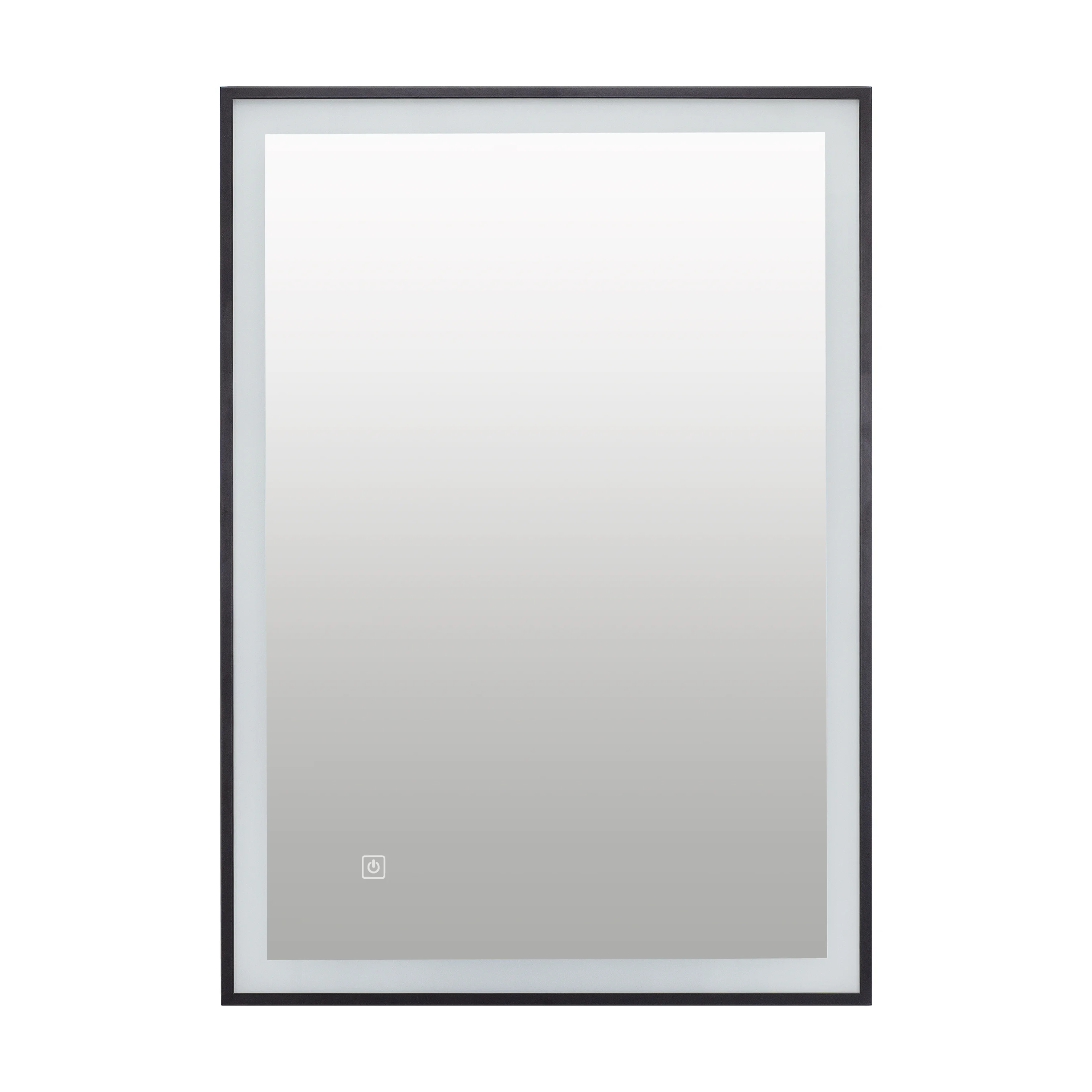 Corinth - 500x700mm Black Frame LED Illuminated Mirror with Touch control & Demister - Image 2