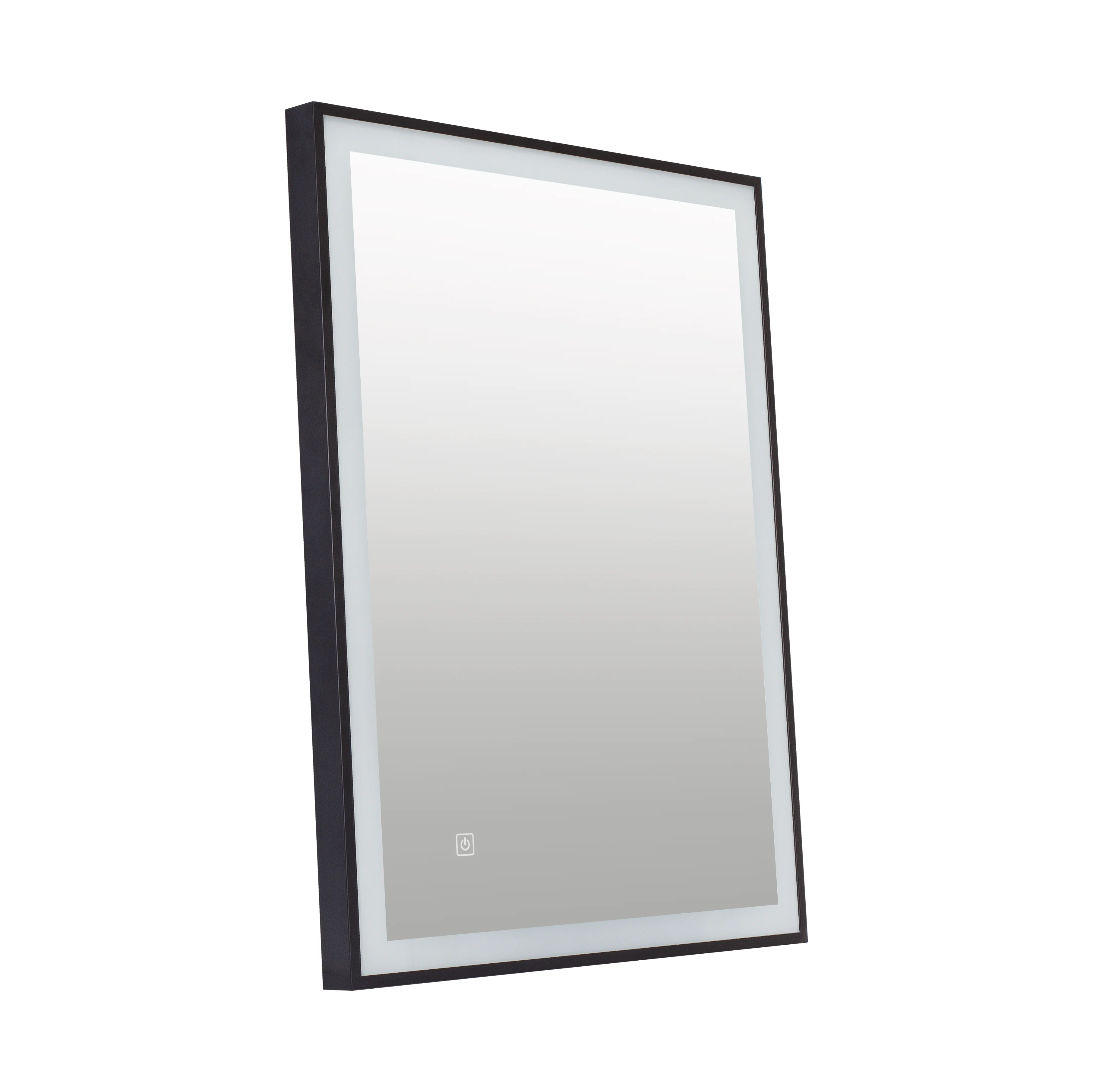 Corinth - 500x700mm Black Frame LED Illuminated Mirror with Touch control & Demister - Image 3