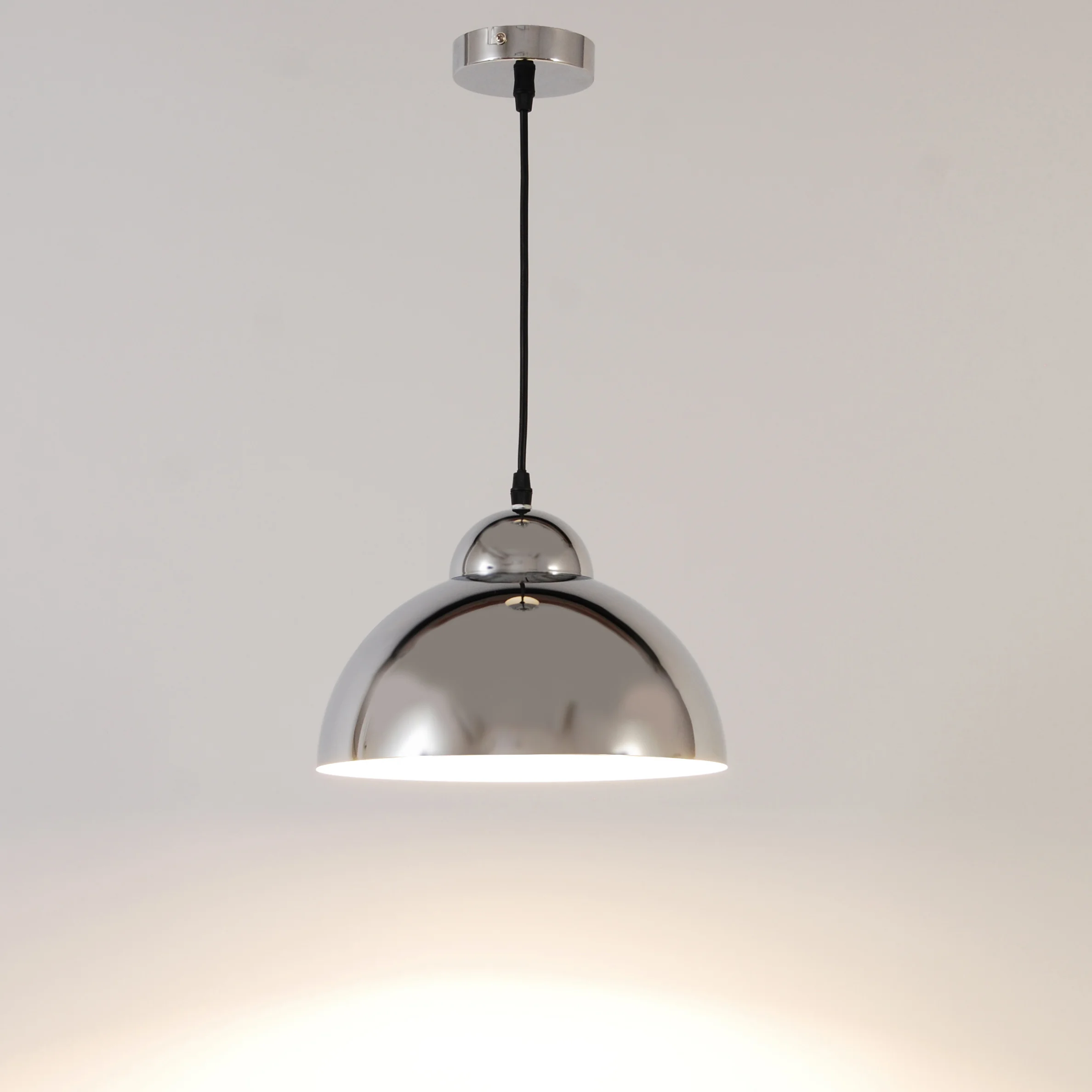Lecce - 240V Domed Chrome Shade IP44 Pendant Light Fitting
