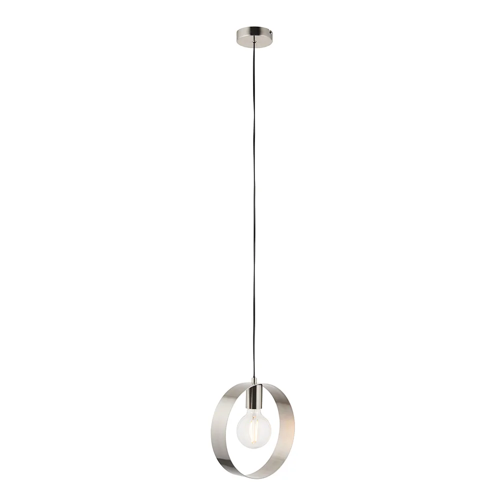 Eclipto - 240V Round Brushed Nickel Ring Pendant Light Fitting
