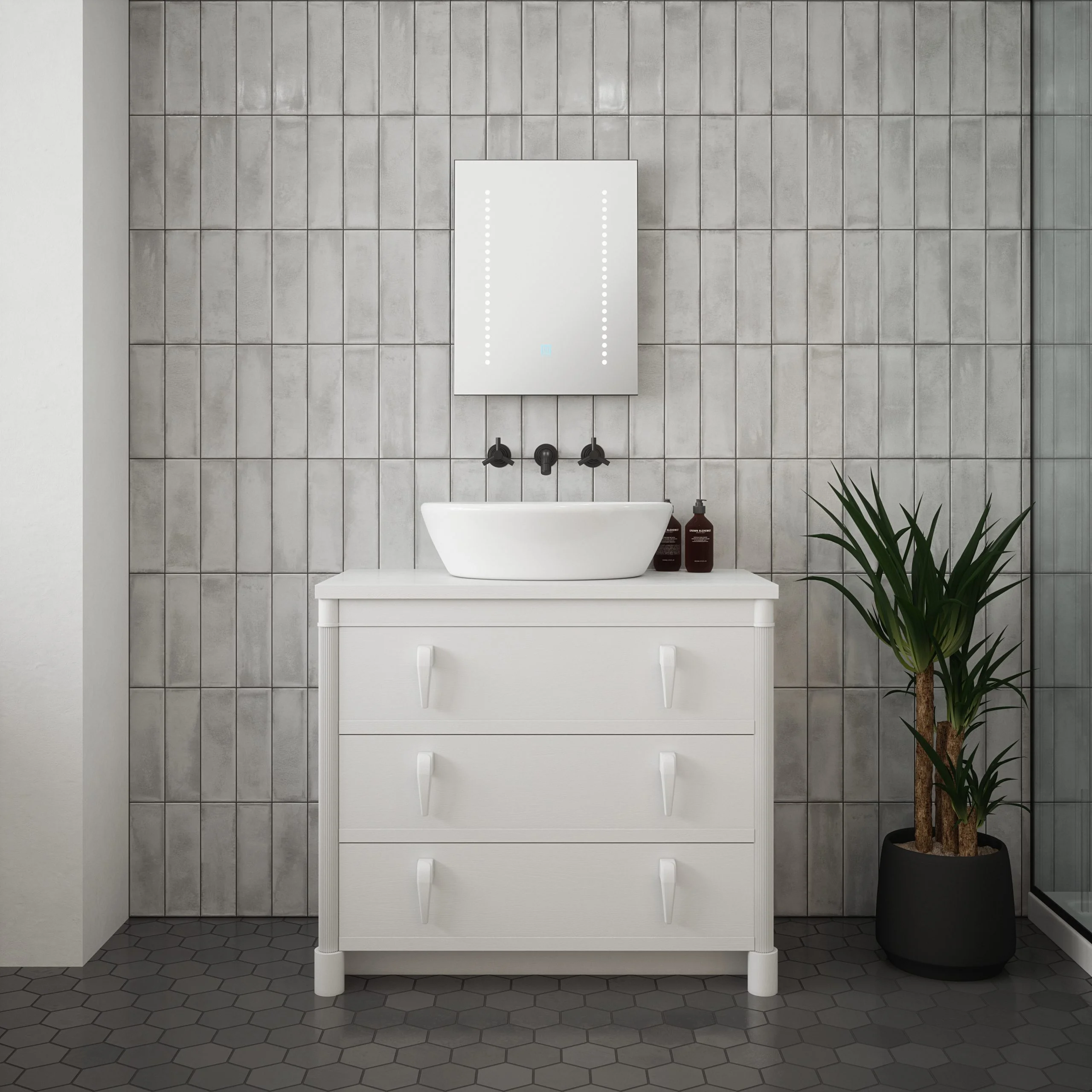 Callisto - 390x500mm Tunable 3CCT LED Illuminated Mirror with Touch control. Demister & Shaver Socket - Image 2