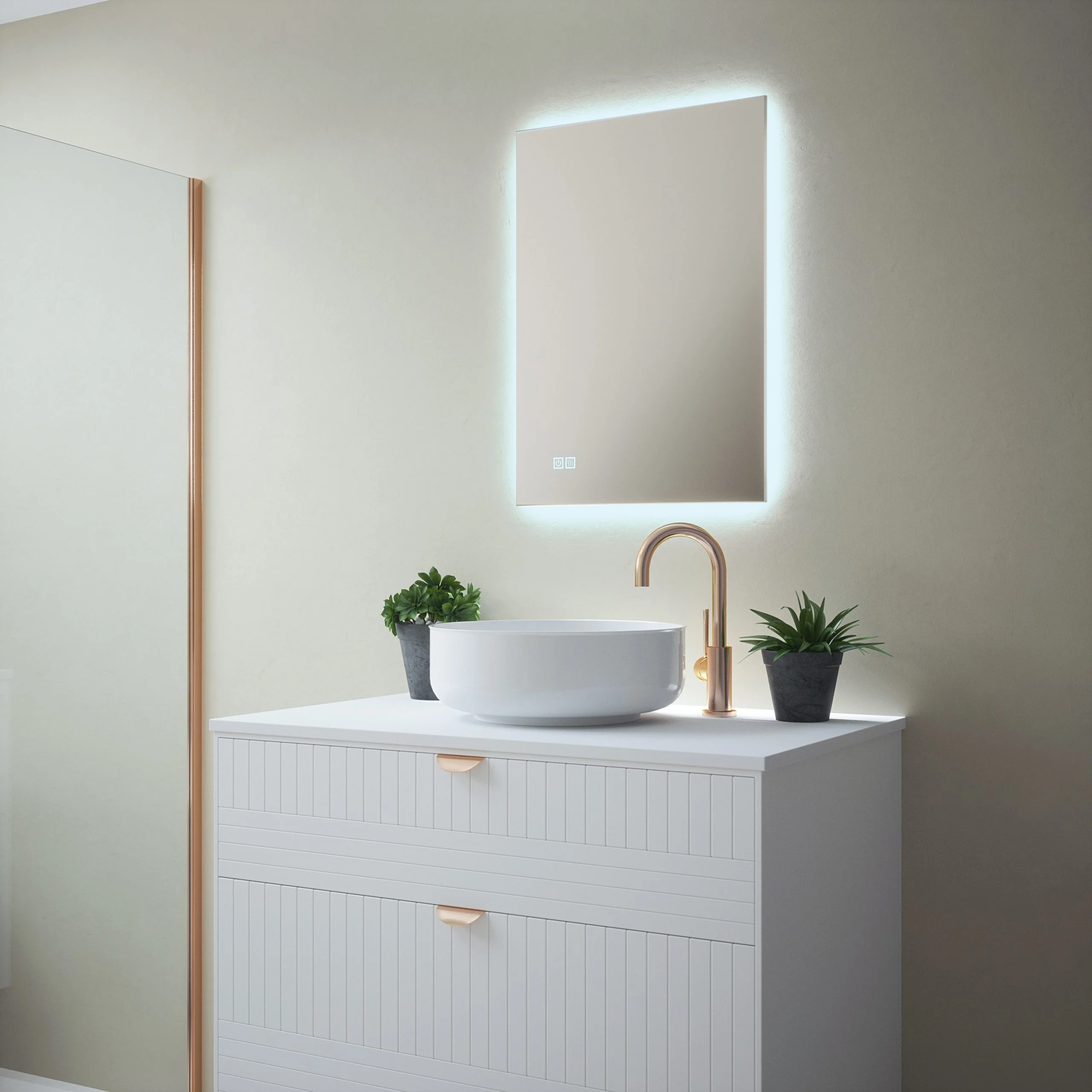 Elara - 500x700mm Tunable 3CCT LED Back Lit Mirror with Touch control & Demister