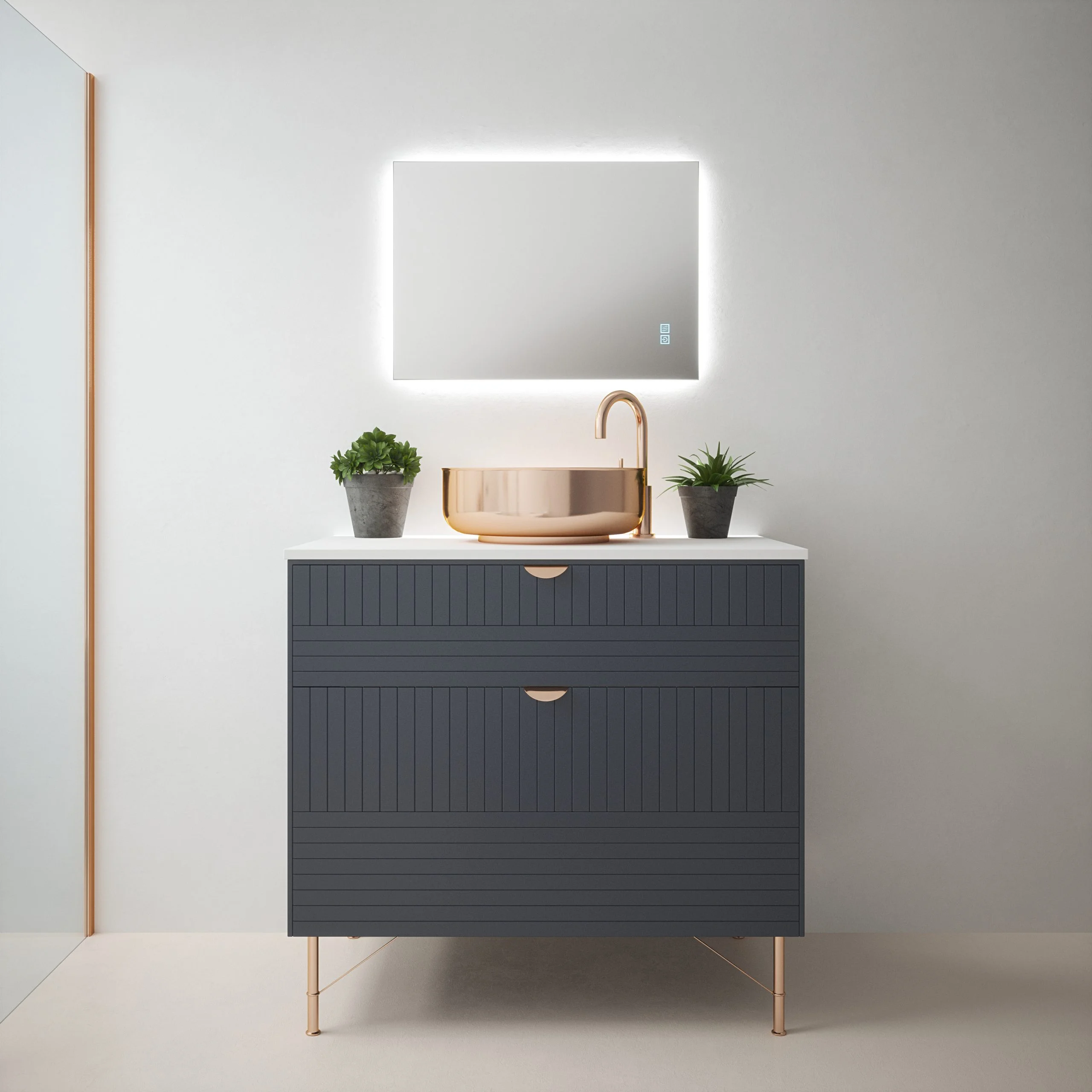 Elara - 500x700mm Tunable 3CCT LED Back Lit Mirror with Touch control & Demister - Image 4
