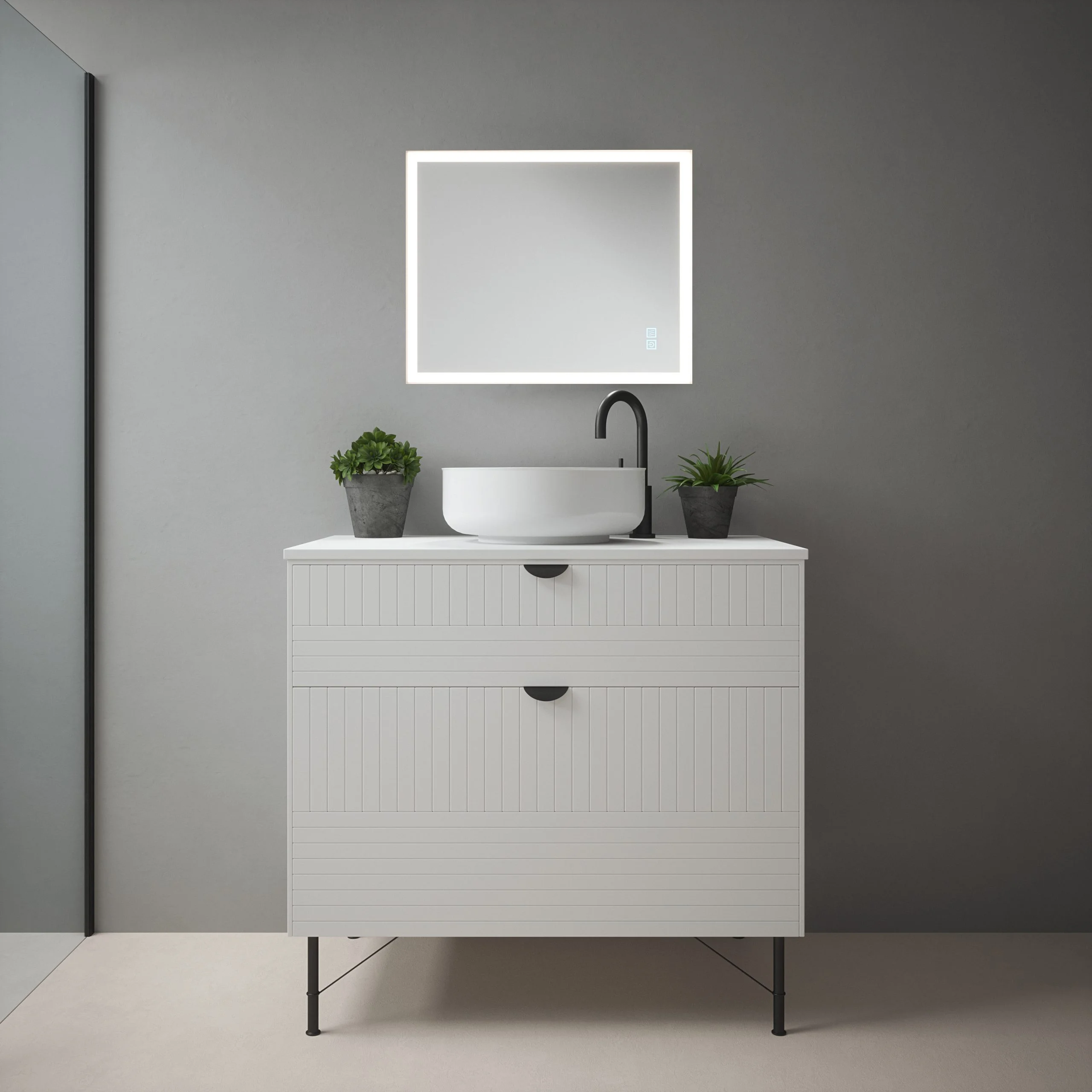 Orion 1 - 500x600mm Tunable 3CCT Illuminated Border LED Mirror with Touch control & Demister