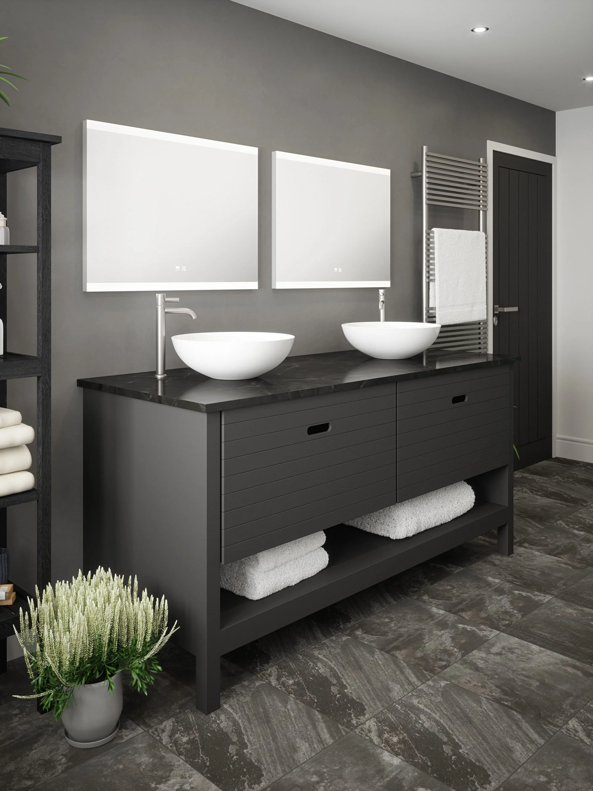 Enzo - 600x800mm Tunable 3CCT Illuminated LED Mirror with Touch control, Demister & Bluetooth Speaker - Image 2