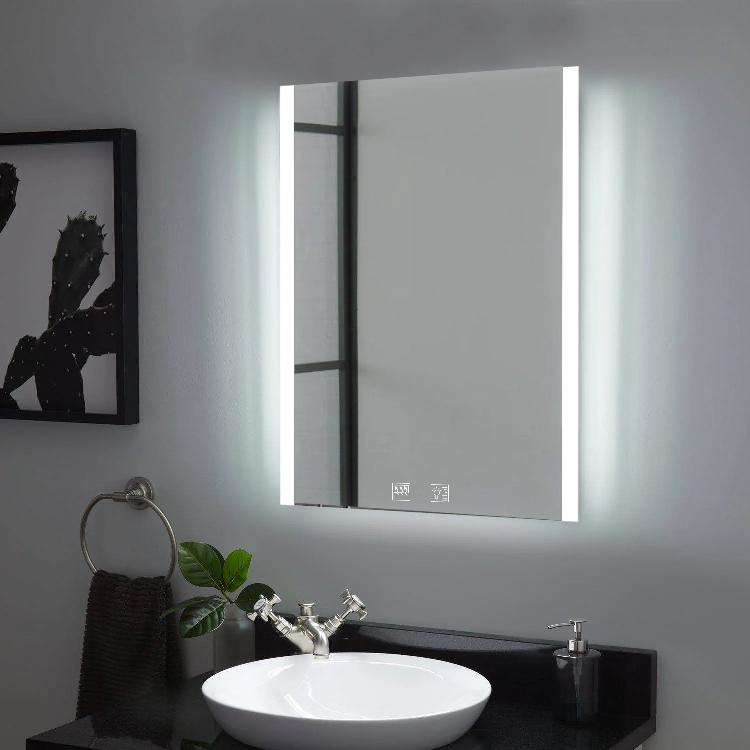 Eros - 600x800mm Tunable 3CCT Illuminated LED Mirror with Touch control, Demister & Bluetooth Speaker