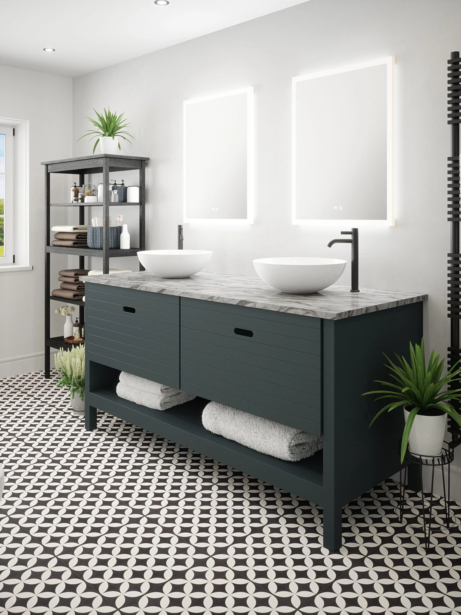 Roma - 600x800mm Tunable 3CCT Illuminated LED Mirror with Touch control & Demister