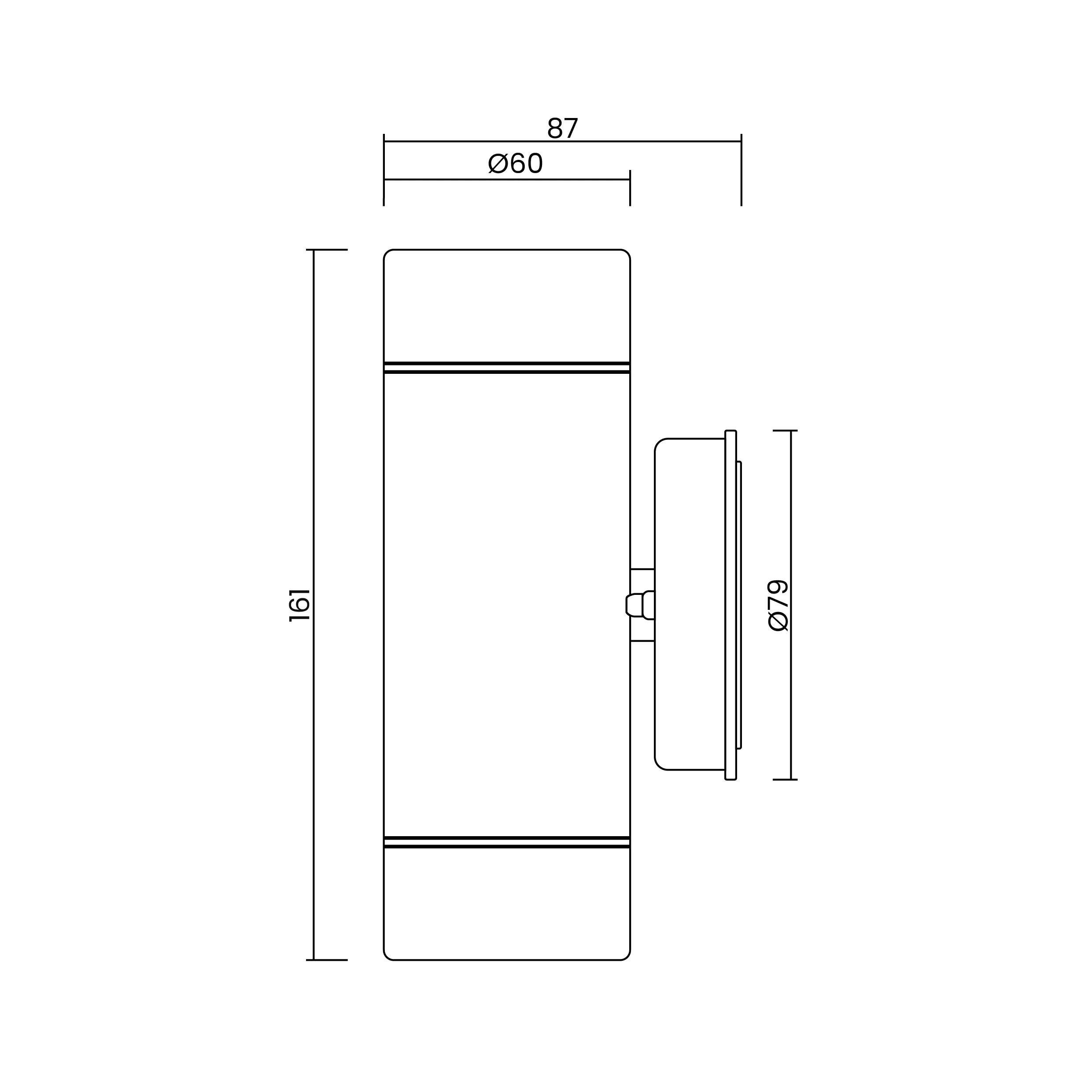 Black Up/Down Outdoor Wall Light - Image 2