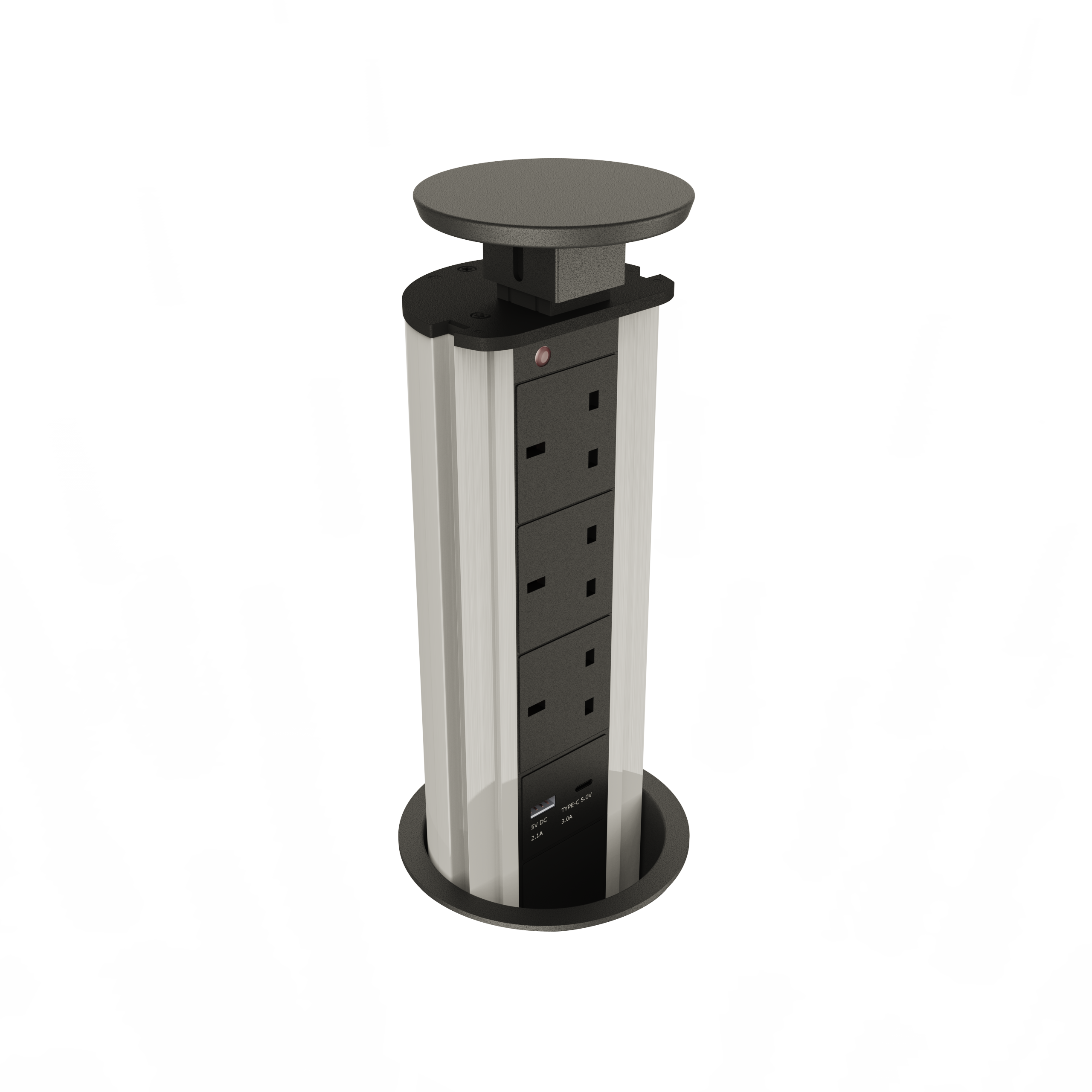 Pop-up Socket Tower with 3 x 3 Gang and 2 x USB Sockets - Image 2