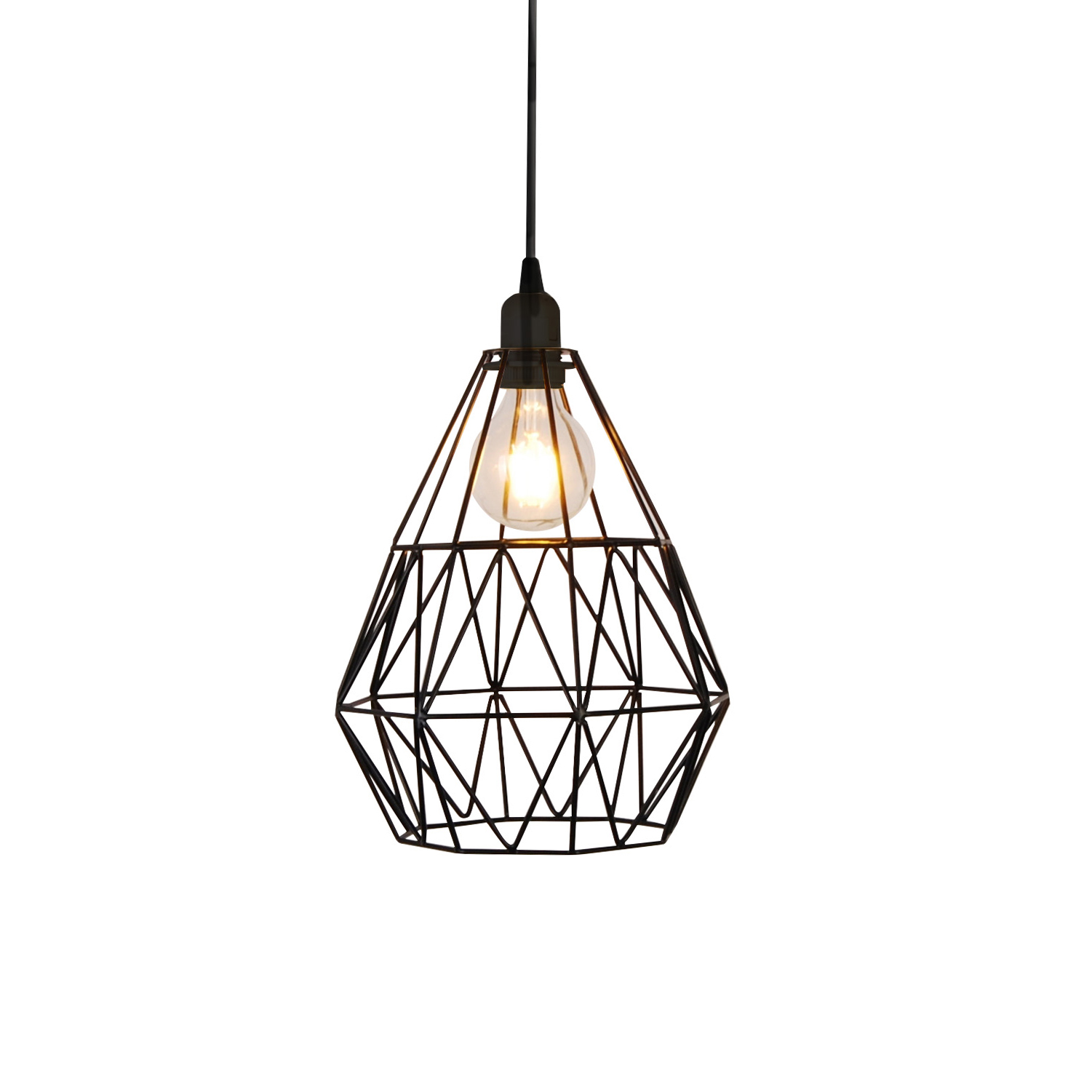 Madrid - 240V Black Wire Shade IP44 Pendant Light Fitting