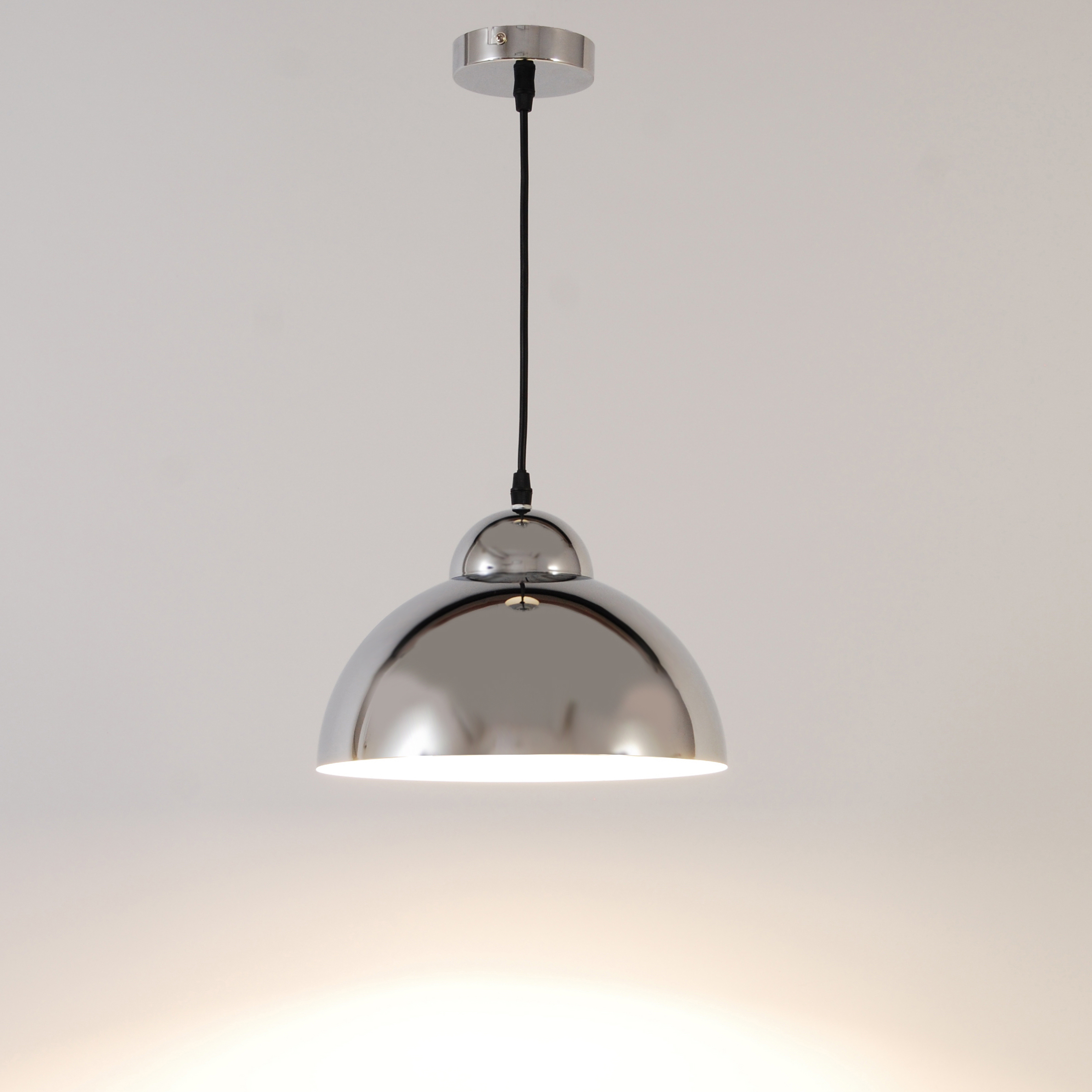 Lecce - 240V Domed Chrome Shade IP44 Pendant Light Fitting
