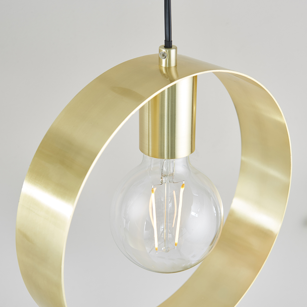 Eclipto - 240V Round Brass Ring Pendant Light Fitting - Image 3