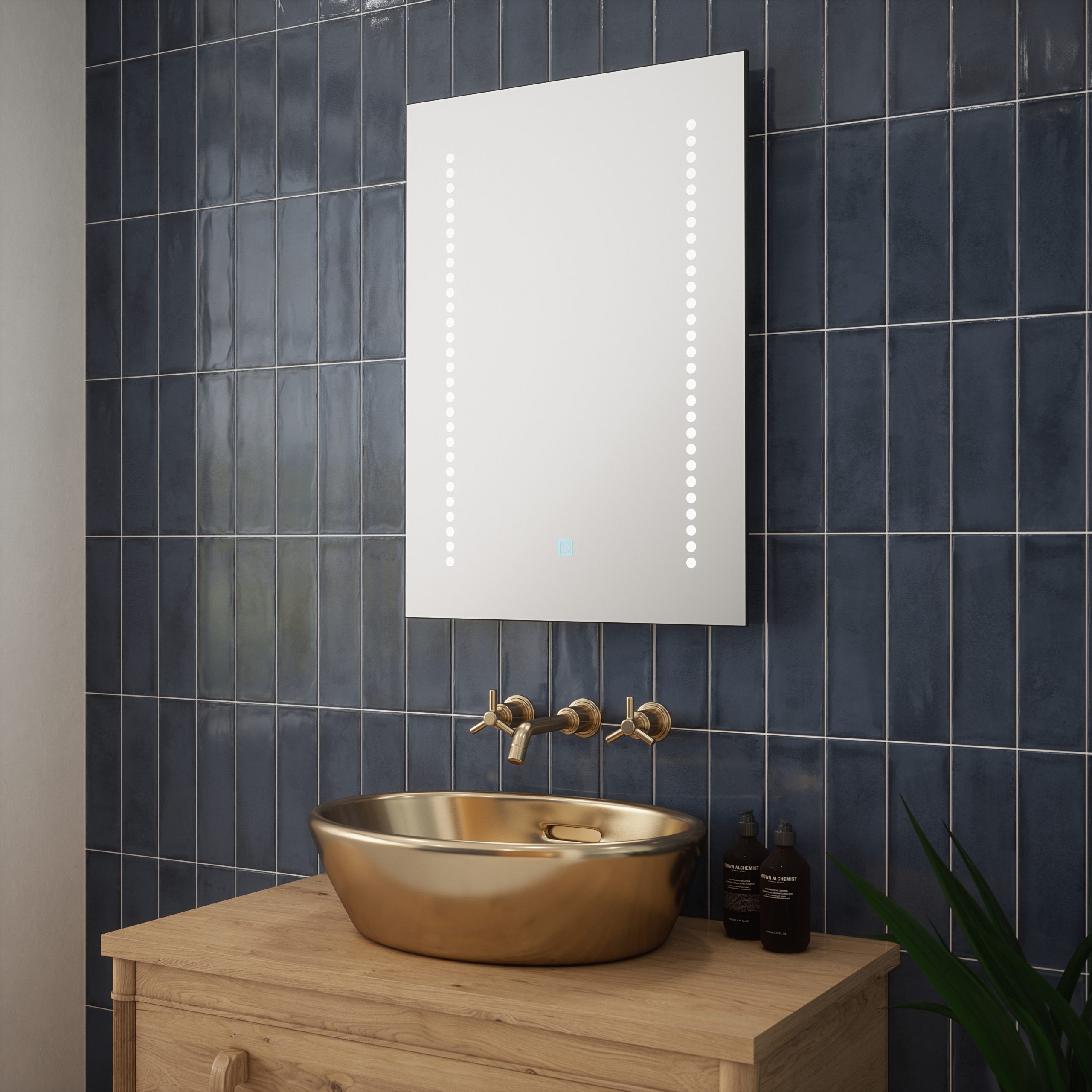 RHEA - 500x700mm Tunable 3CCT LED Illuminated Mirror with Touch control, Demister & Shaver Socket