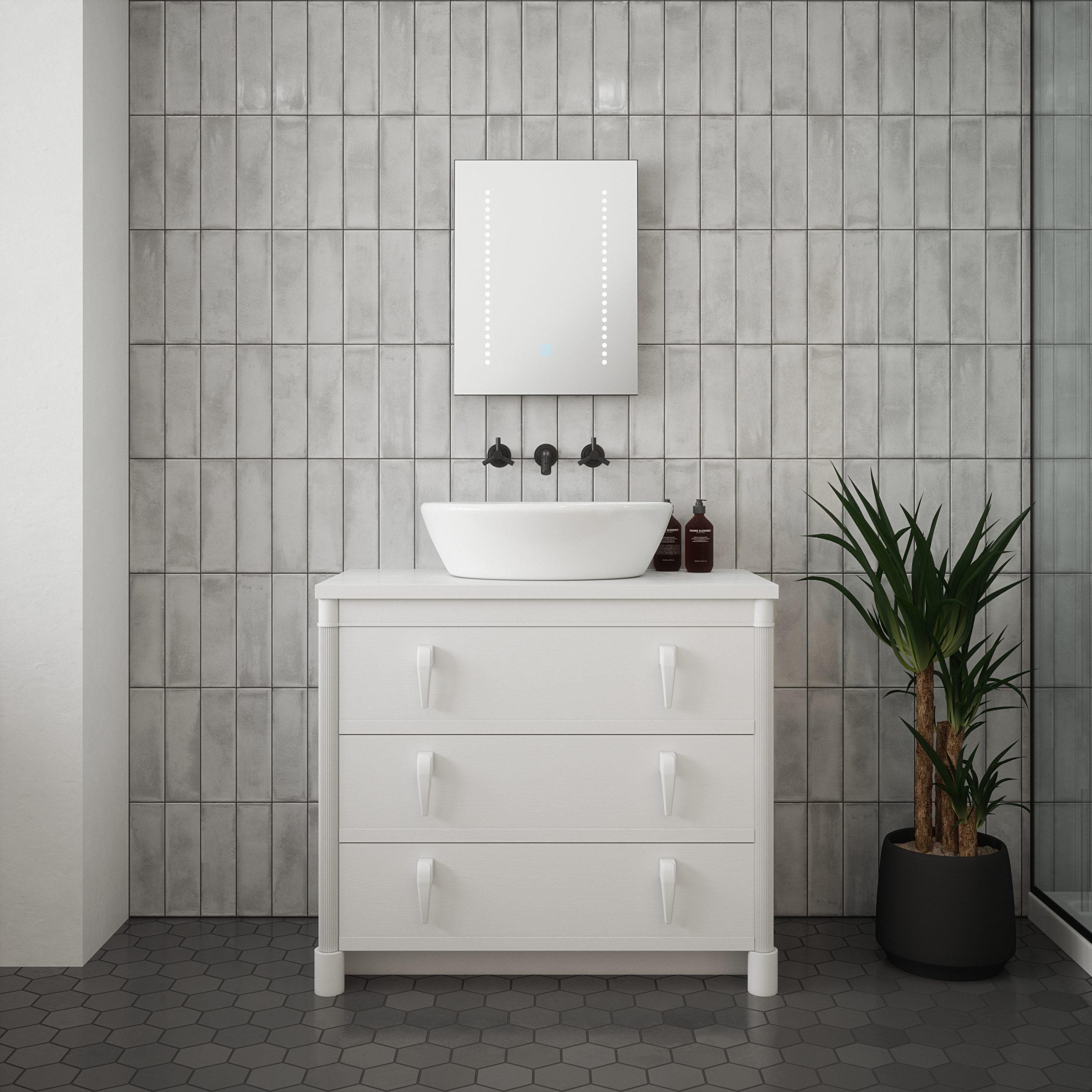 Callisto - 390x500mm Tunable 3CCT LED Illuminated Mirror with Touch control. Demister & Shaver Socket - Image 2
