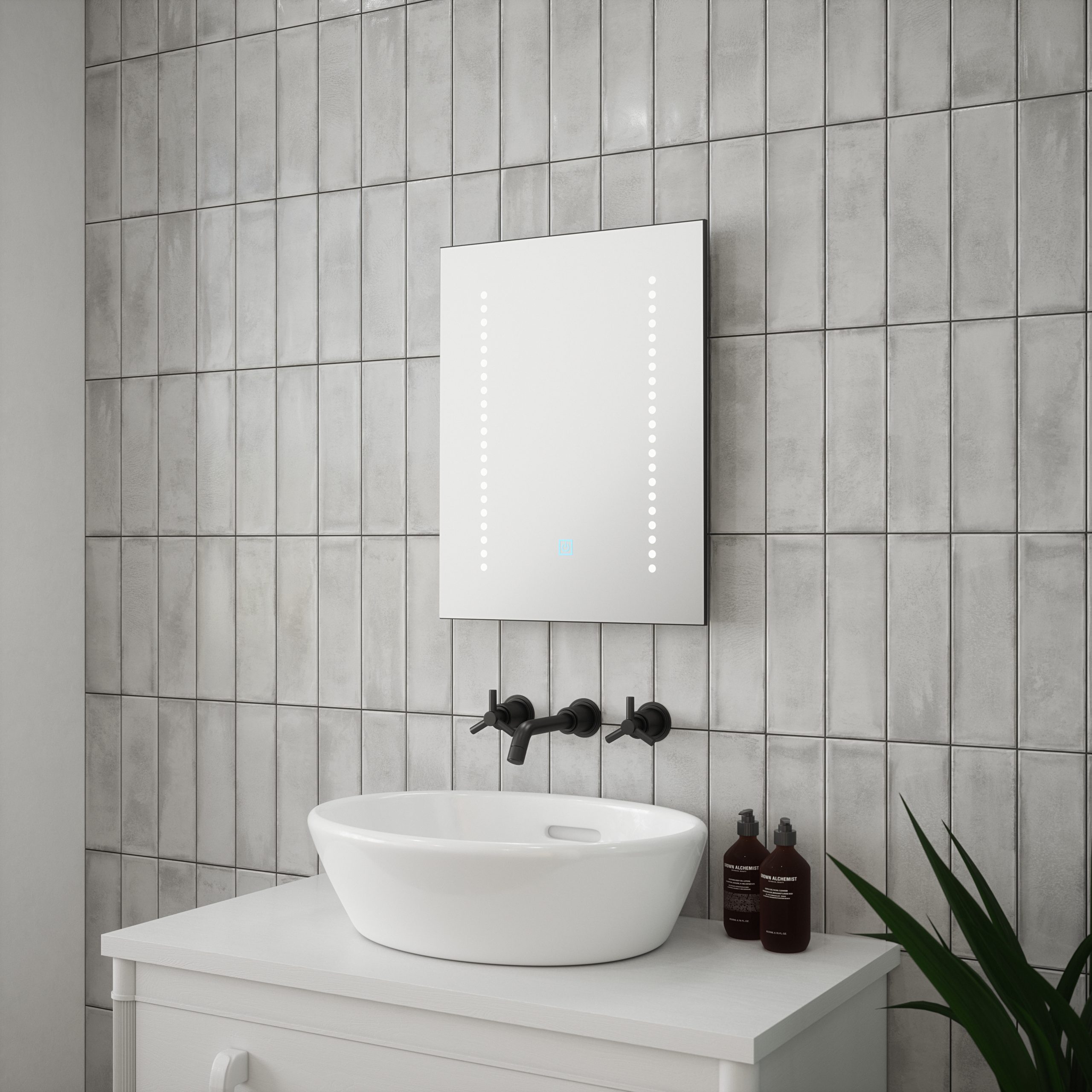 Callisto - 390x500mm Tunable 3CCT LED Illuminated Mirror with Touch control. Demister & Shaver Socket