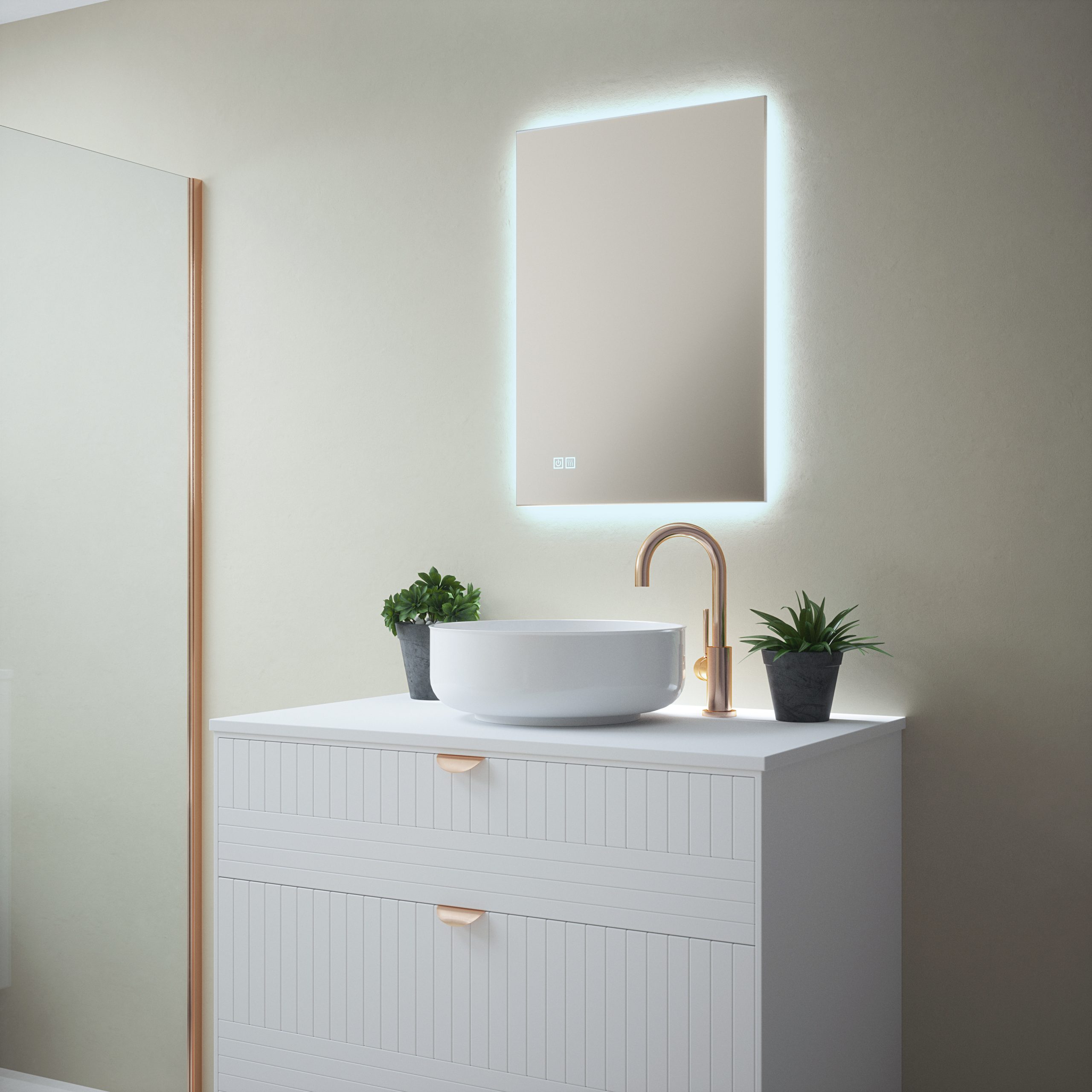Elara - 500x700mm Tunable 3CCT LED Back Lit Mirror with Touch control & Demister