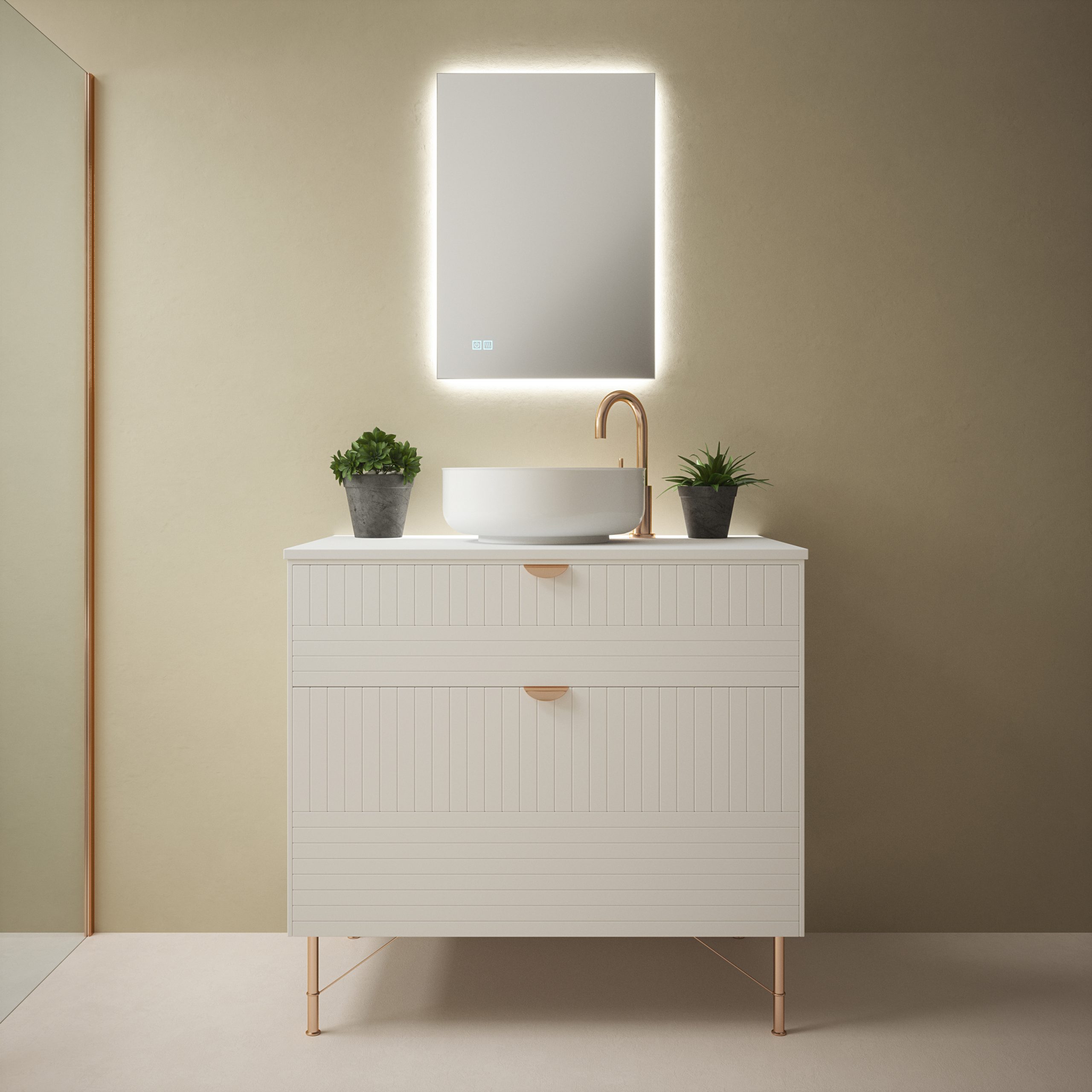 Elara - 500x700mm Tunable 3CCT LED Back Lit Mirror with Touch control & Demister - Image 3