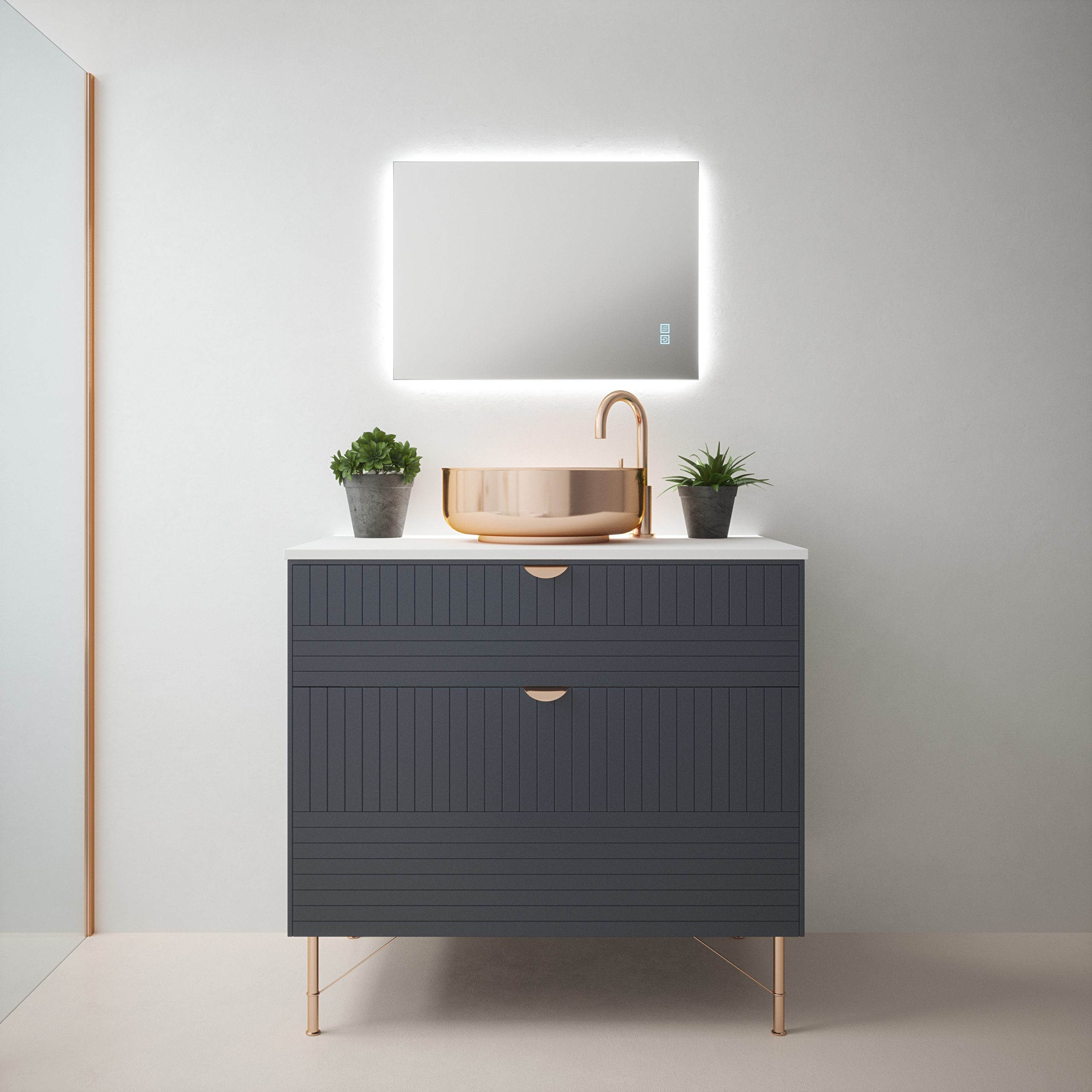 Elara - 500x700mm Tunable 3CCT LED Back Lit Mirror with Touch control & Demister - Image 4