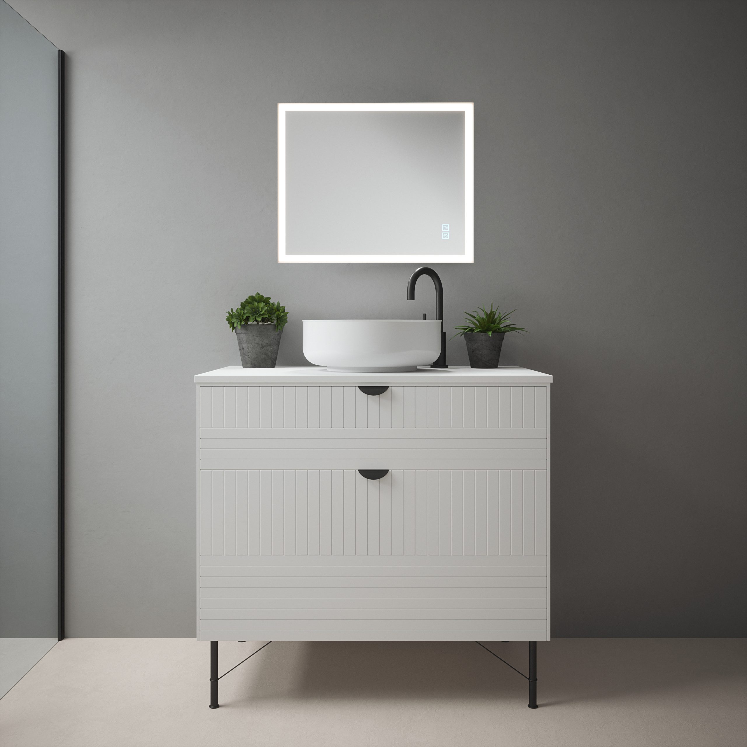 Orion 1 - 500x600mm Tunable 3CCT Illuminated Border LED Mirror with Touch control & Demister