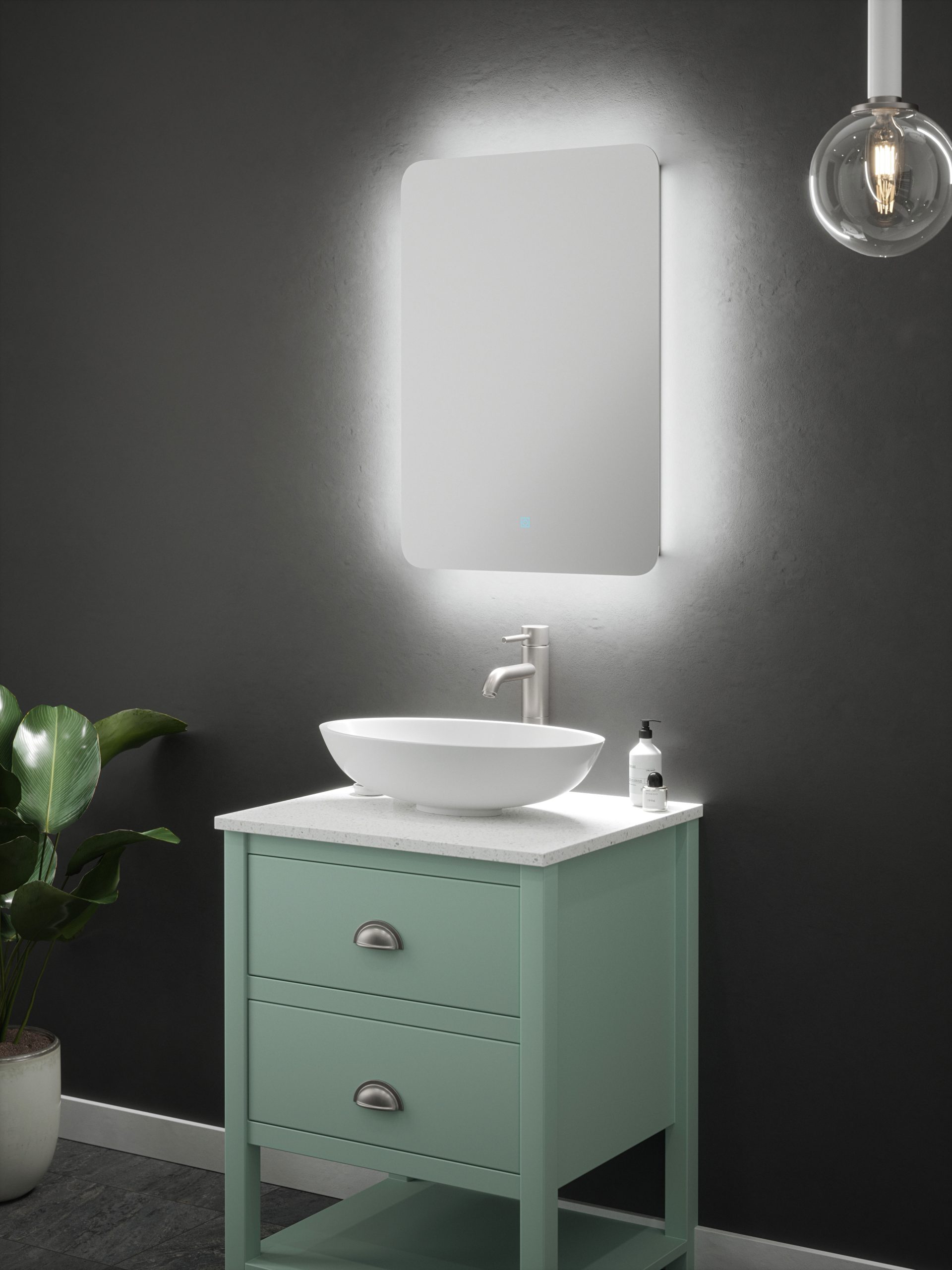 Juno - 500x700mm Tunable 3CCT Back Lit LED Mirror with Touch control, Demister & Shaver Socket - Image 2