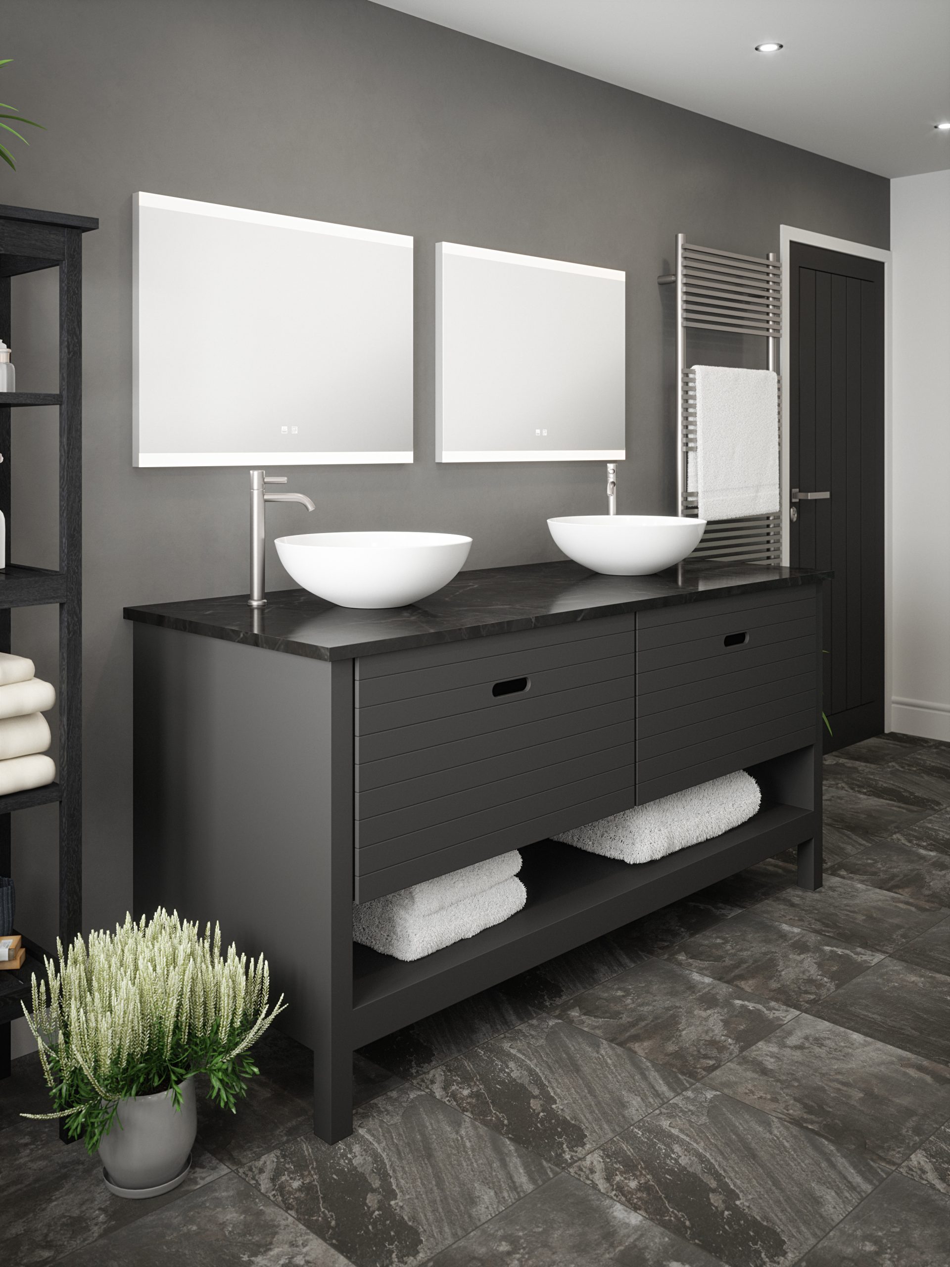 Enzo - 600x800mm Tunable 3CCT Illuminated LED Mirror with Touch control, Demister & Bluetooth Speaker - Image 2