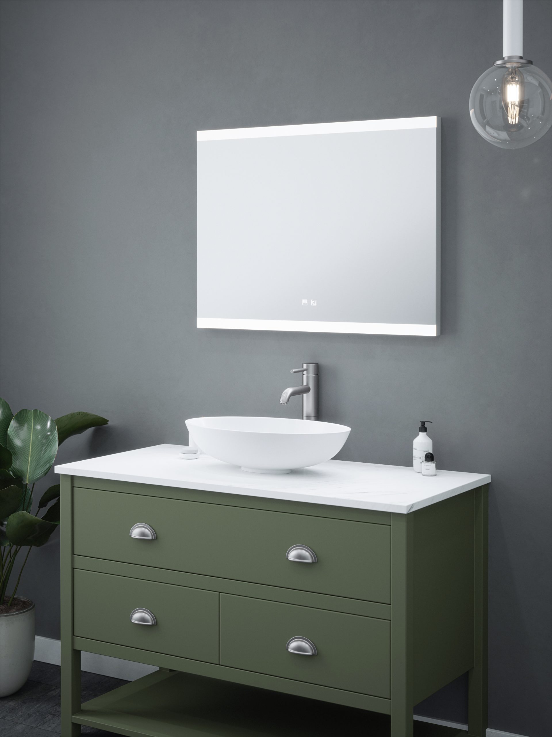 Enzo - 600x800mm Tunable 3CCT Illuminated LED Mirror with Touch control, Demister & Bluetooth Speaker