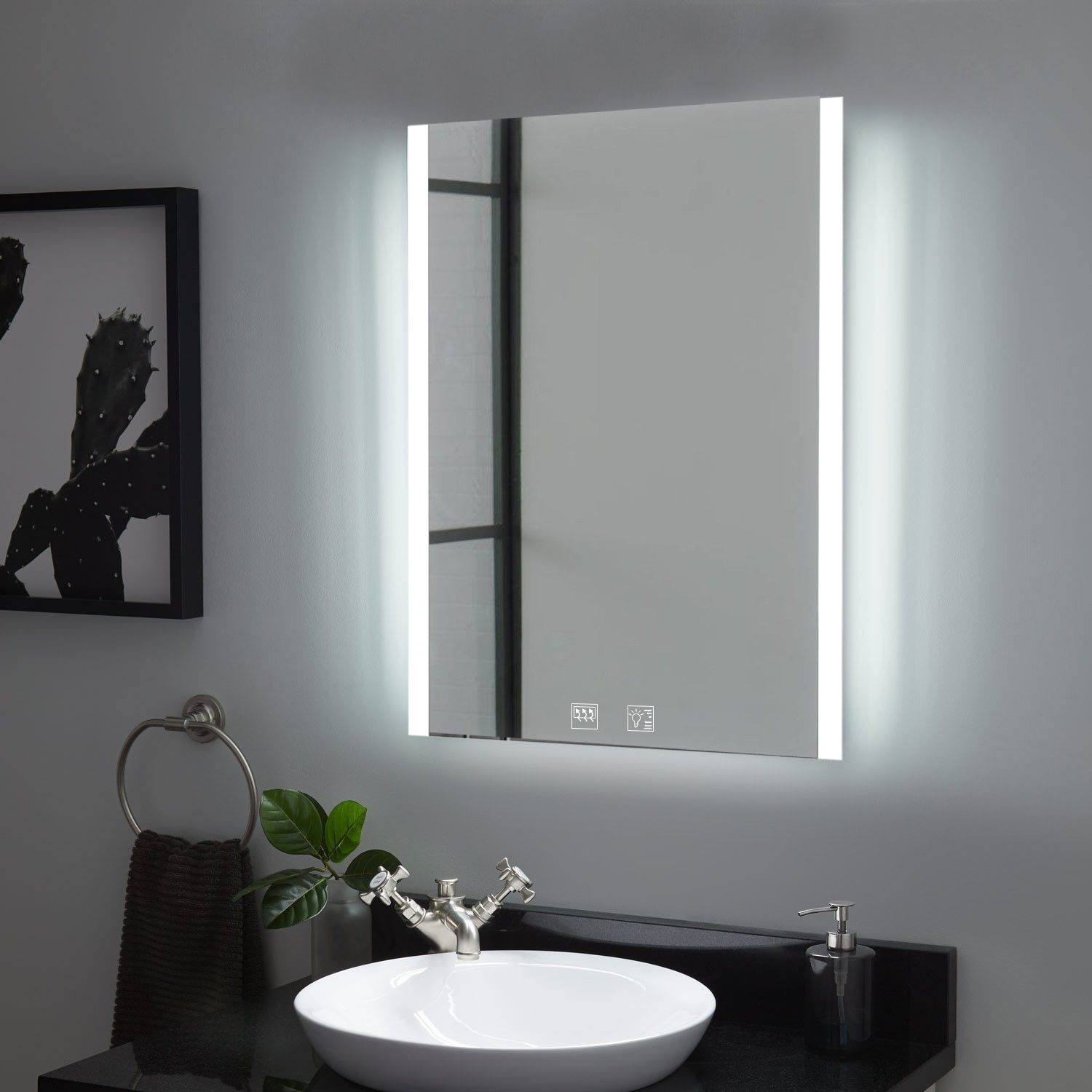 Harrington - 500x700mm Tunable 3CCT Illuminated LED Mirror with Touch control, Demister & Bluetooth Speaker