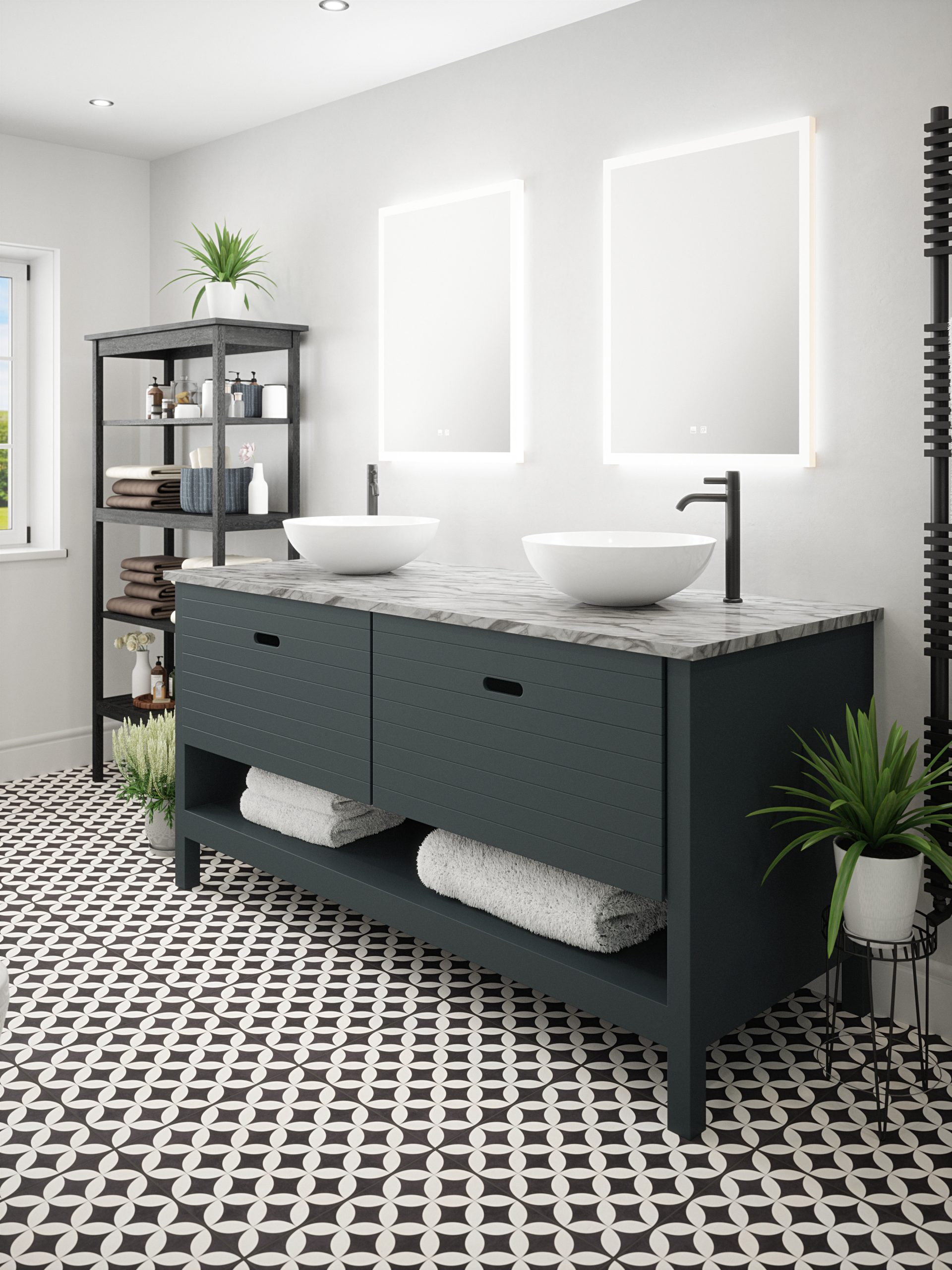 Roma - 600x800mm Tunable 3CCT Illuminated LED Mirror with Touch control & Demister