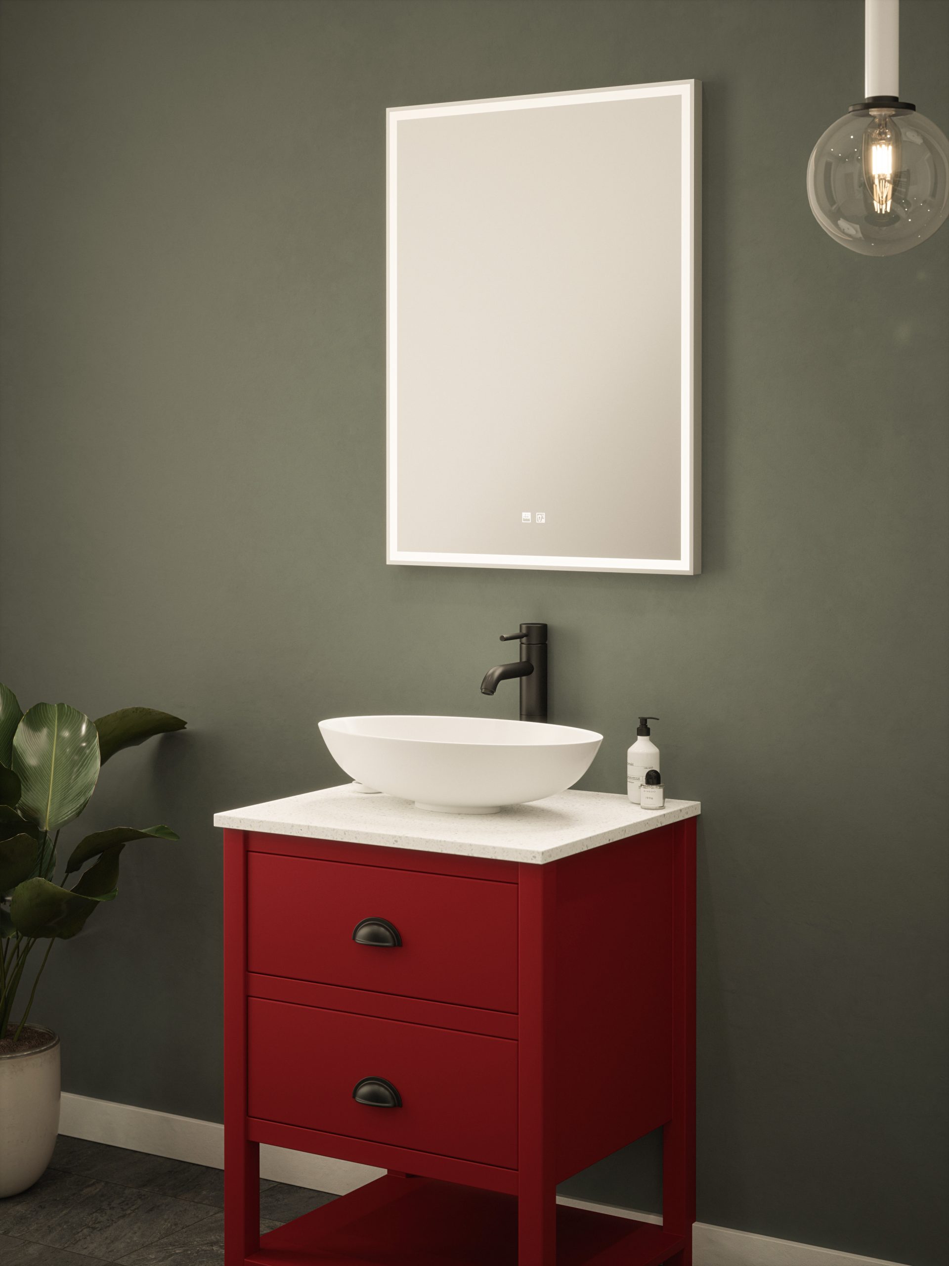 Icona - 600x800mm Tunable 3CCT Illuminated LED Mirror with Touch control & Demister - Image 3
